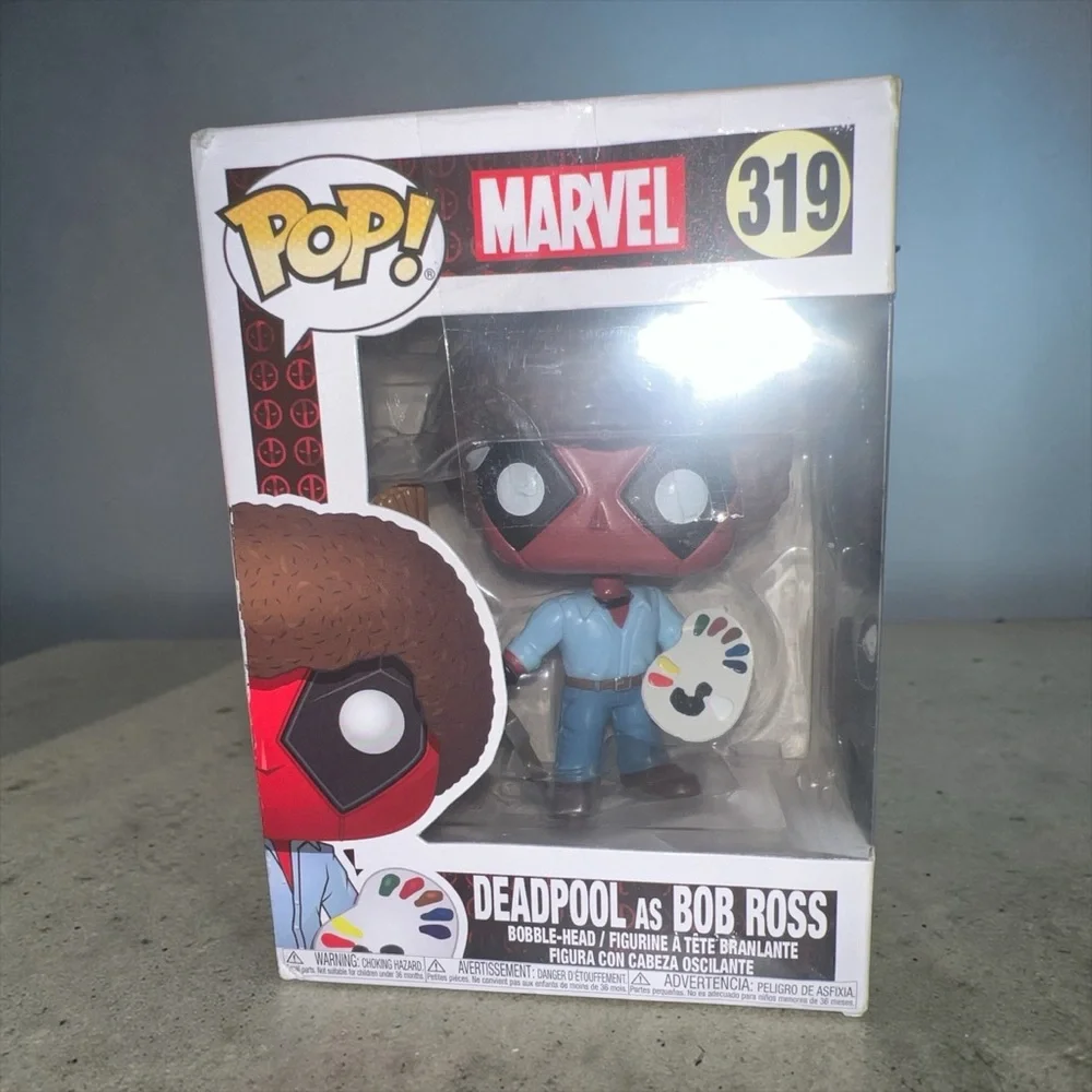Funko Pop Marvel Deadpool as Bob Ross #319 Vinyl Figure w/‎ Box